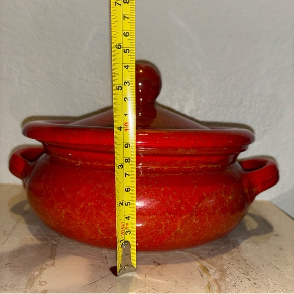 De Silva Italy Large Baking Casserole Dish Red Terracotta Pot with Lid - Picture 13 of 15